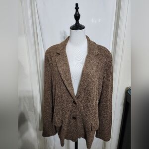 Appleseed's Brand Size 20 Women's Brown Herringbone Jacket
